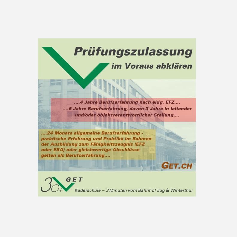 Prüfungszulassung in der Höheren Berufsbildung